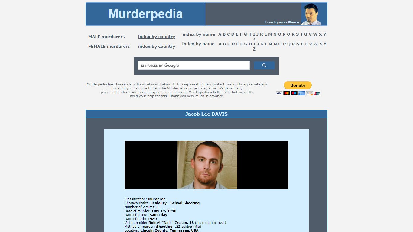 Jacob Lee Davis | Murderpedia, the encyclopedia of murderers